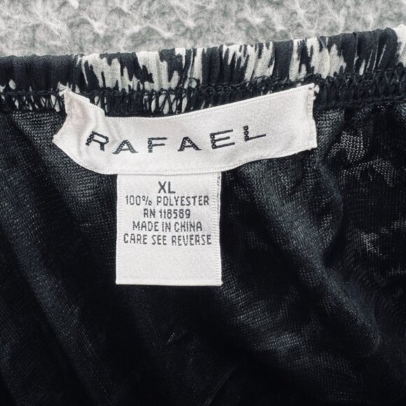 Rafael‎ Womens XL Black White Animal Print Lace Hem A Line Skirt Mob Wife Style - Picture 6 of 9